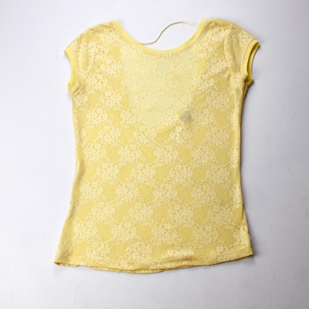 Zara Trafaluc Sheer Lace Backless Blouse